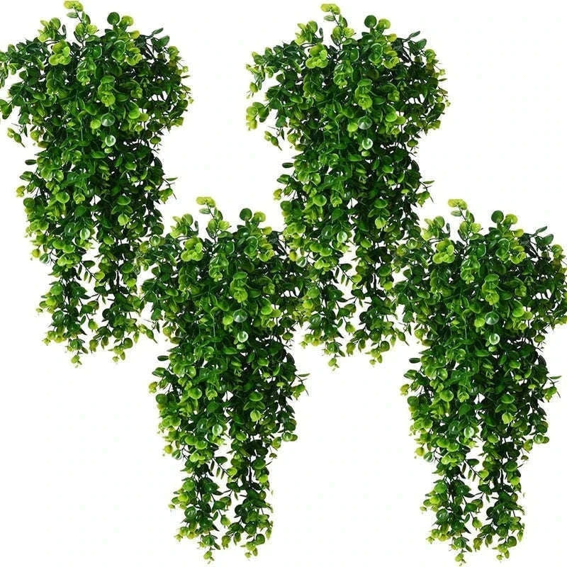 Artificial Rattan Eucalyptus Hanging Plant Decor-01