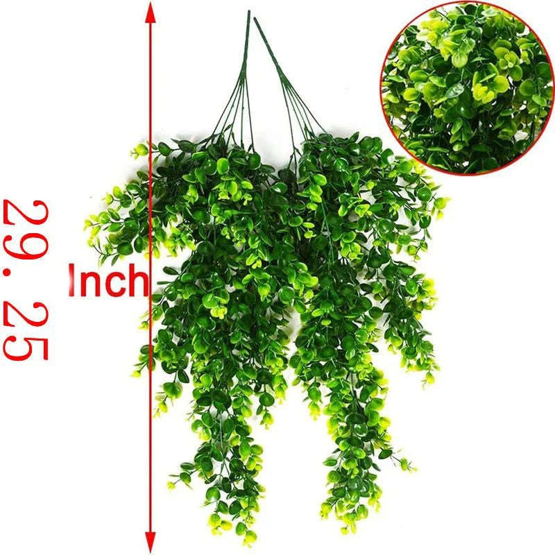 Artificial Rattan Eucalyptus Hanging Plant Decor-01