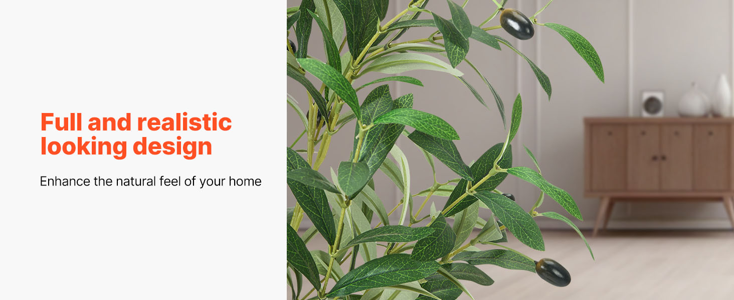 Árvore Artificial SucceBuy com Vaso Preto, Árvore Falsa Alta com Tronco de Madeira Natural, Planta Falsa para Interior, Decoração de Canto para Casa e Escritório