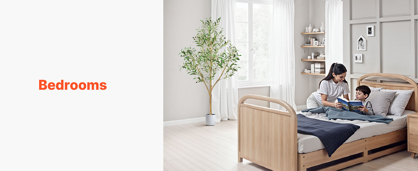 Árvore Artificial SucceBuy com Vaso Preto, Árvore Falsa Alta com Tronco de Madeira Natural, Planta Falsa para Interior, Decoração de Canto para Casa e Escritório