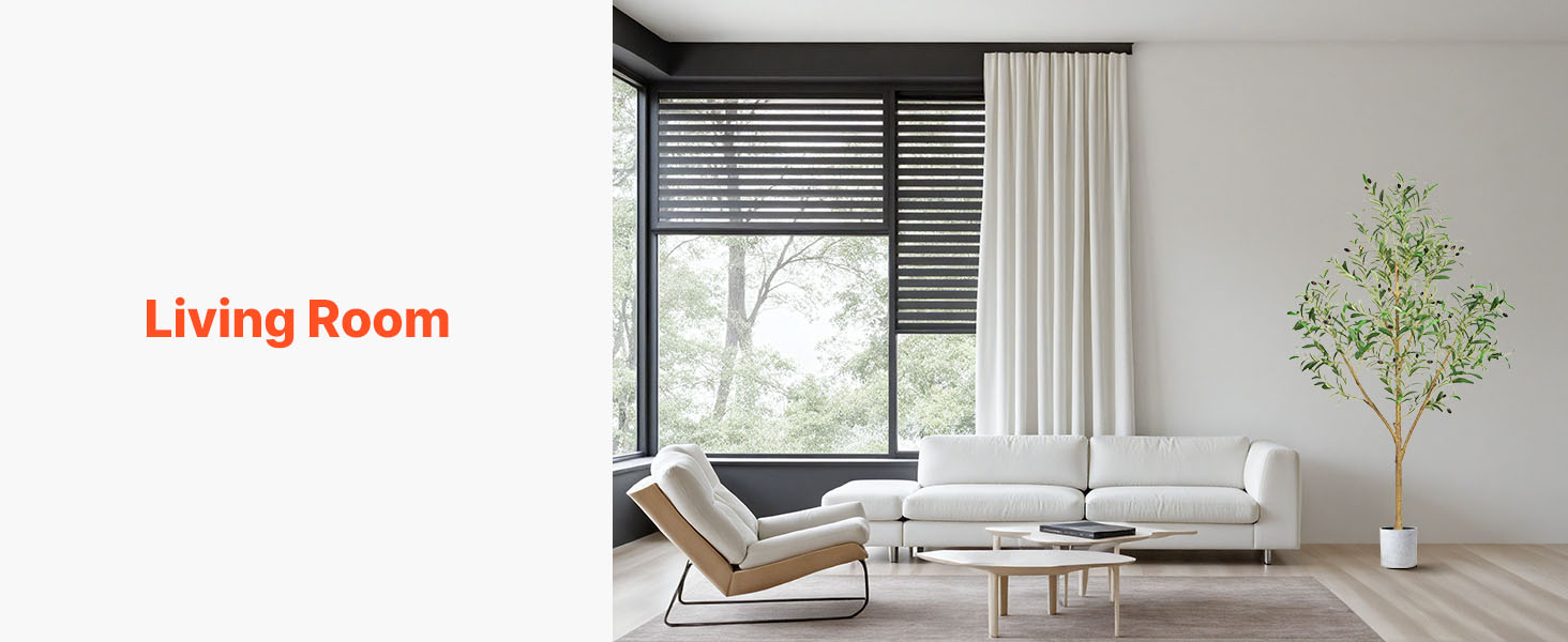 Árvore Artificial SucceBuy com Vaso Preto, Árvore Falsa Alta com Tronco de Madeira Natural, Planta Falsa para Interior, Decoração de Canto para Casa e Escritório