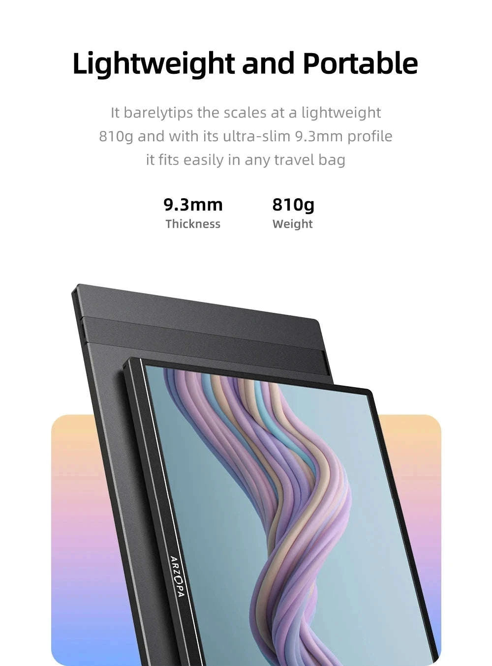 ARZOPA 16inch 2K Portable Monitor 16:10 IPS Screen with type-c mini hdmi Second Display for MAC/Laptop/PC/Xbox/PS4/5/Switch,Z1RC-16 Z1RC 2.5K / Poland