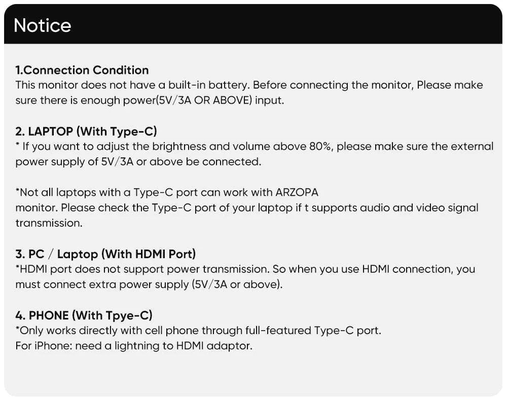 ARZOPA 16inch 2K Portable Monitor 16:10 IPS Screen with type-c mini hdmi Second Display for MAC/Laptop/PC/Xbox/PS4/5/Switch,Z1RC-16 Z1RC 2.5K / Poland