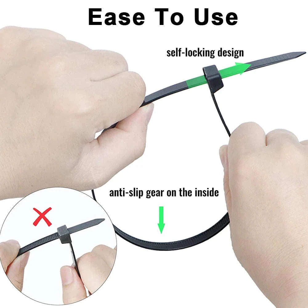 Assorted Nylon Cable Ties – Reusable Fastening Straps-White(100Pcs) / 3x100mm