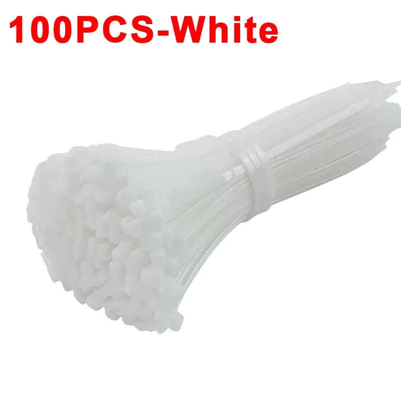 Assorted Nylon Cable Ties – Reusable Fastening Straps-White(100Pcs) / 3x100mm