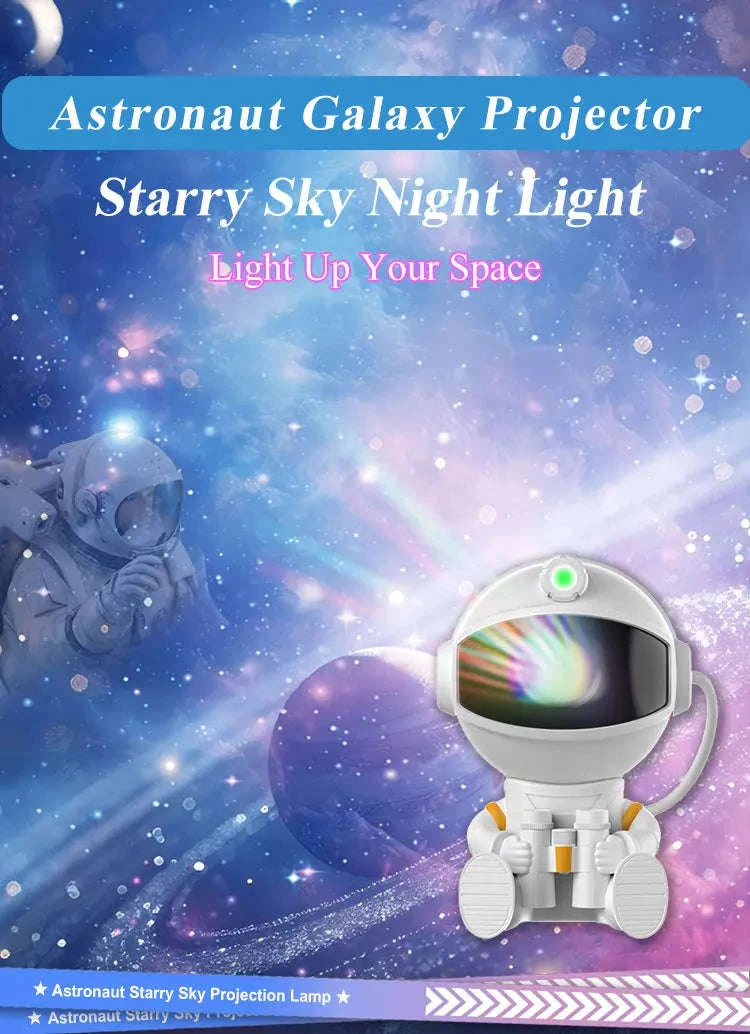 Astronaut Galaxy Projector Night Light with Remote & Timer-Hold Telescope / USB Plug / United States