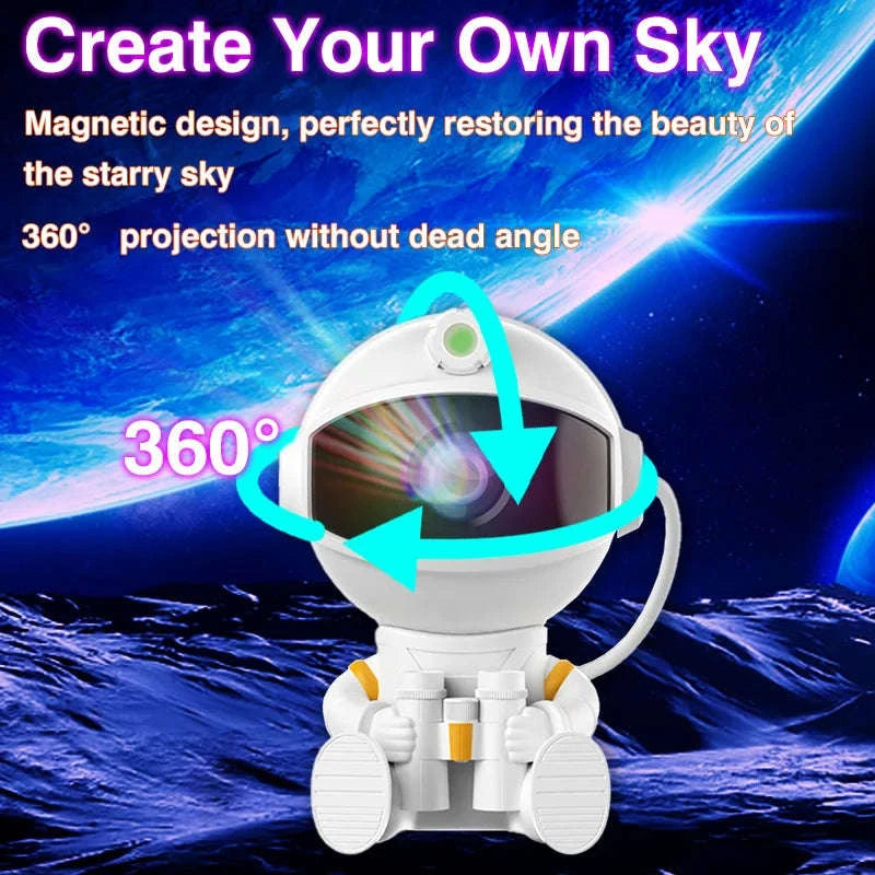 Astronaut Galaxy Projector Night Light with Remote & Timer-Hold Telescope / USB Plug / United States
