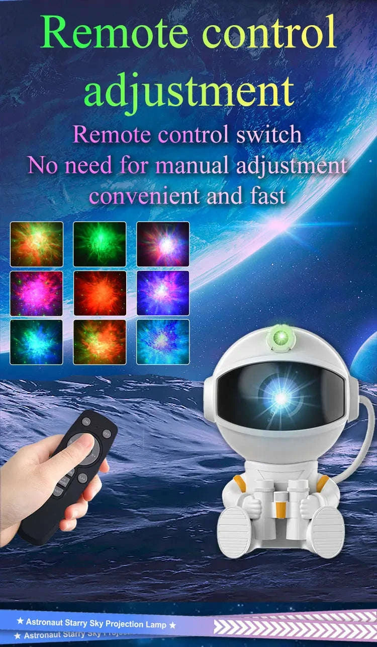 Astronaut Galaxy Projector Night Light with Remote & Timer-Hold Telescope / USB Plug / United States