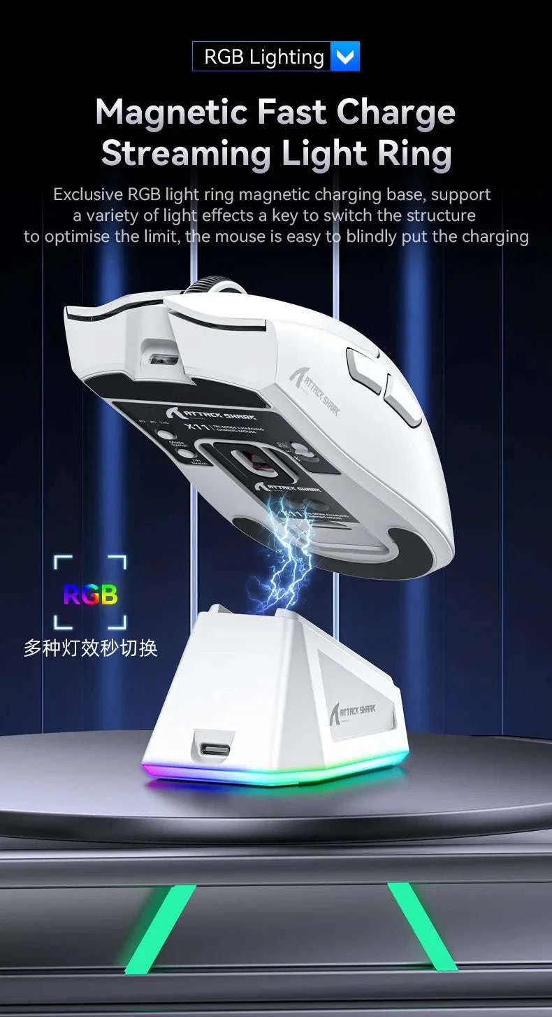 Attack Shark X11 Wireless Gaming Mouse-X11 White