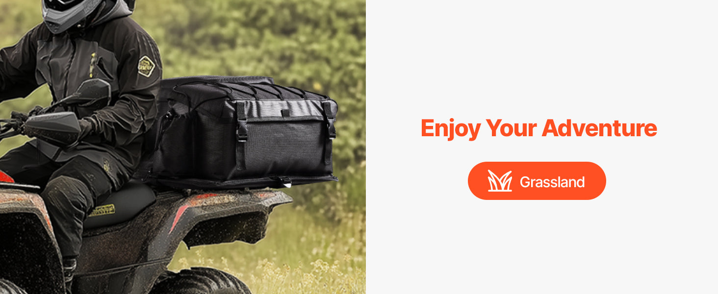50L ATV Rear Storage Bag with Seat Cushion and Bottle Holder