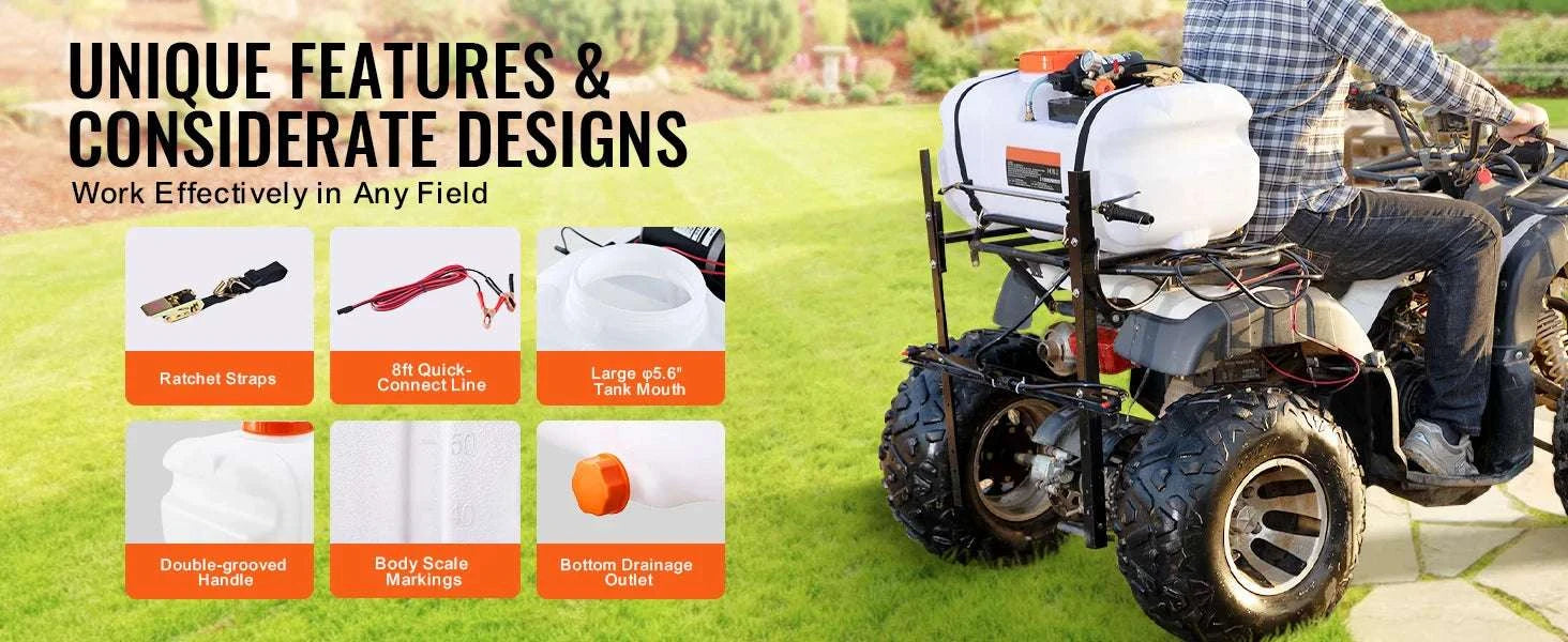 ATV Spot Sprayer 60L with Adjustable Boom & 12V Pump-15gal / france