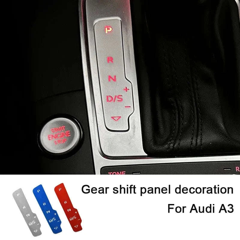 Audi A3 8V Gear Shift Panel Metal Trim Sticker-Australia / Blue