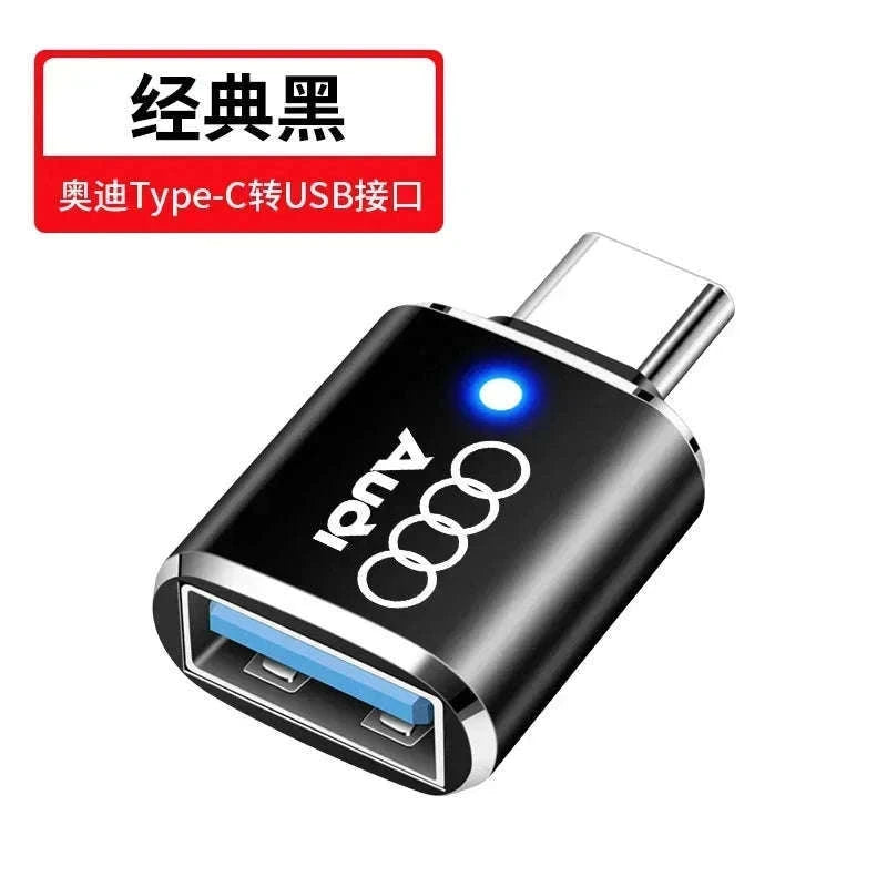 Audi USB-C Charging Adapter for A1 A3 A4 A5 A6 Q3 Q5 Q7 Q8-silvery 1pc