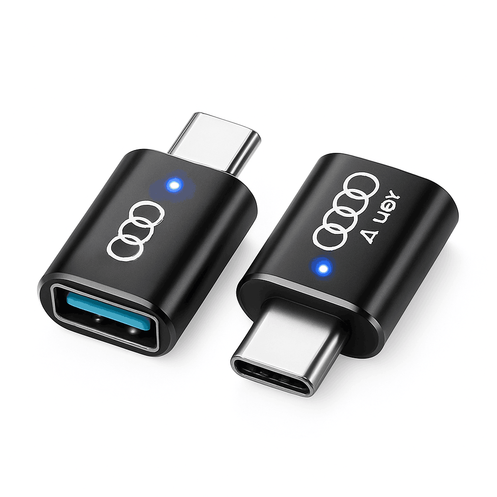 Audi USB-C Charging Adapter for A1 A3 A4 A5 A6 Q3 Q5 Q7 Q8-silvery 1pc