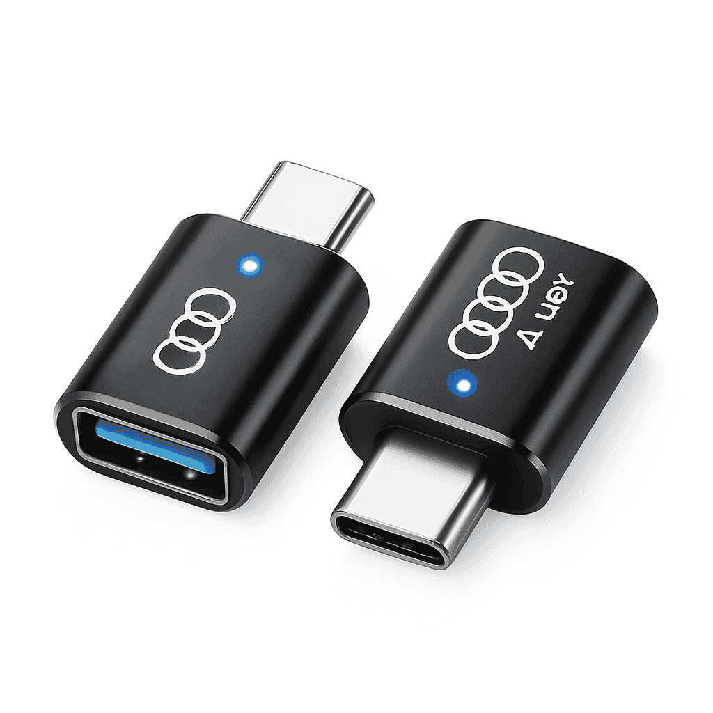 Audi USB-C Charging Adapter for A1 A3 A4 A5 A6 Q3 Q5 Q7 Q8-silvery 1pc