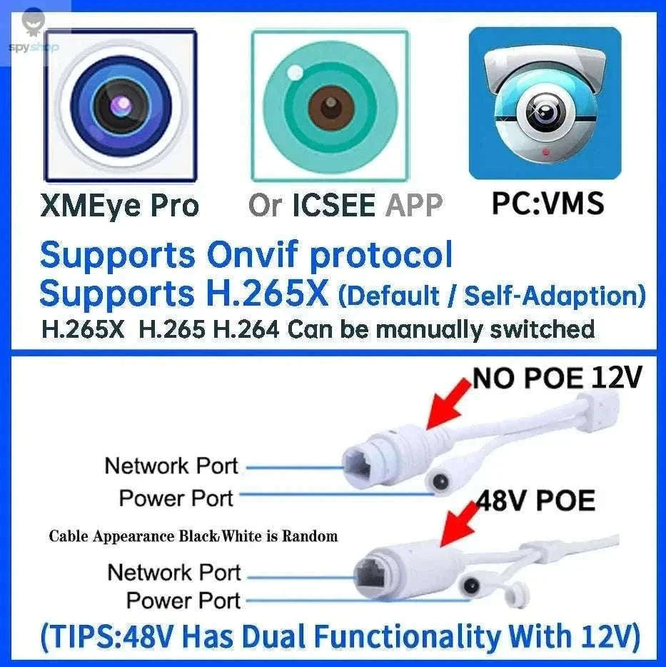 Audio IP POE Mini 5MP Indoor Security Camera-4MP-DC 12v add Power / 2.8mm Cone Lens