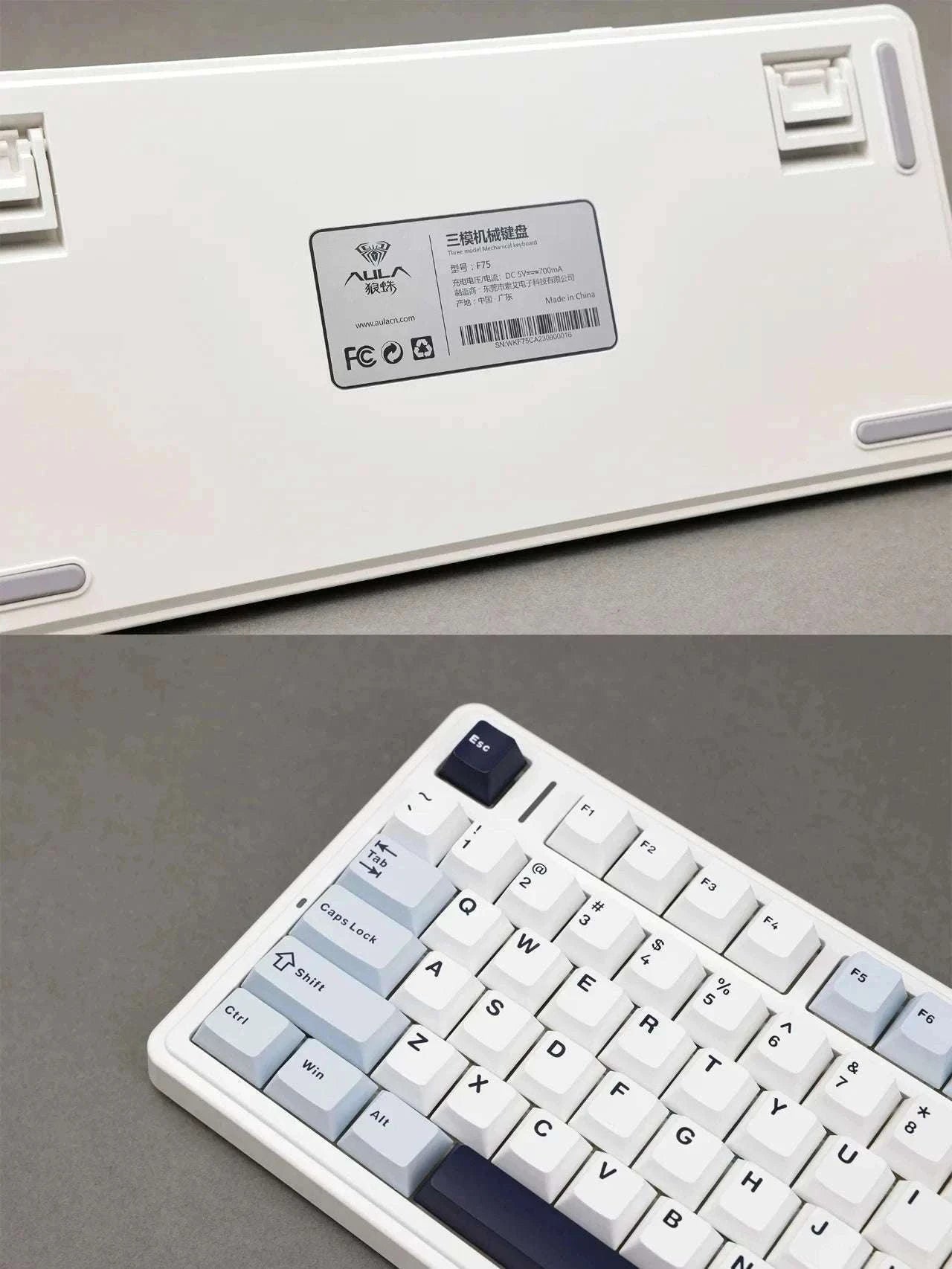 AULA F75 Wireless Mechanical Keyboard RGB 75% Hot Swap 78-Key-Reef Black / White Switch