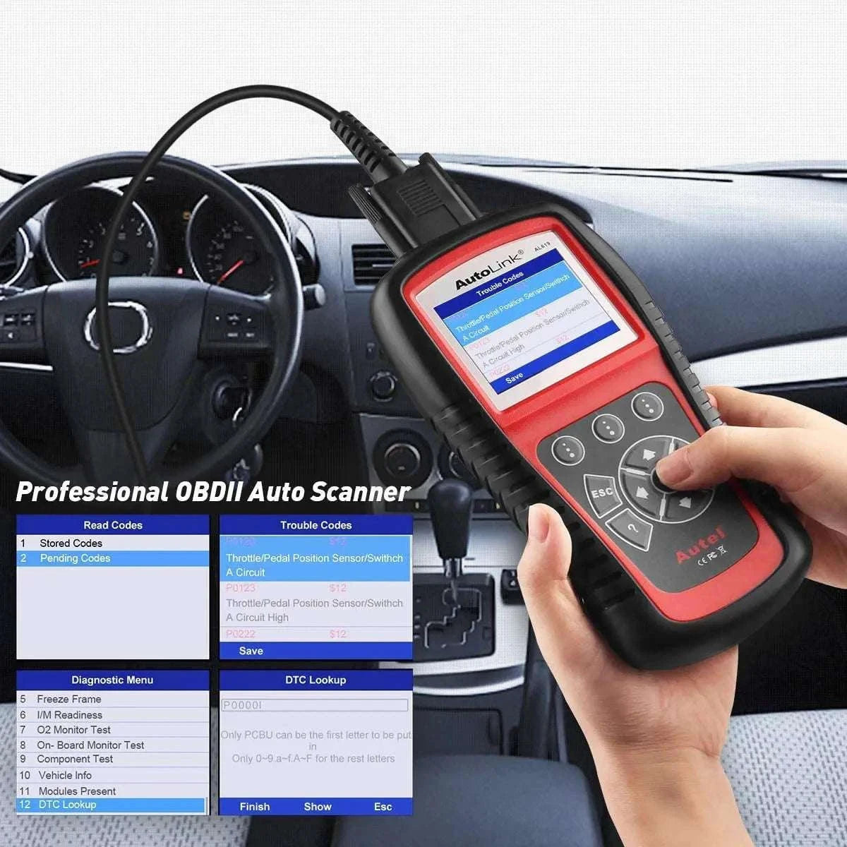 Autel AL619 OBD2 Scanner ABS SRS Car Diagnostic Code Reader-AL619 / Polish / UNITED KINGDOM