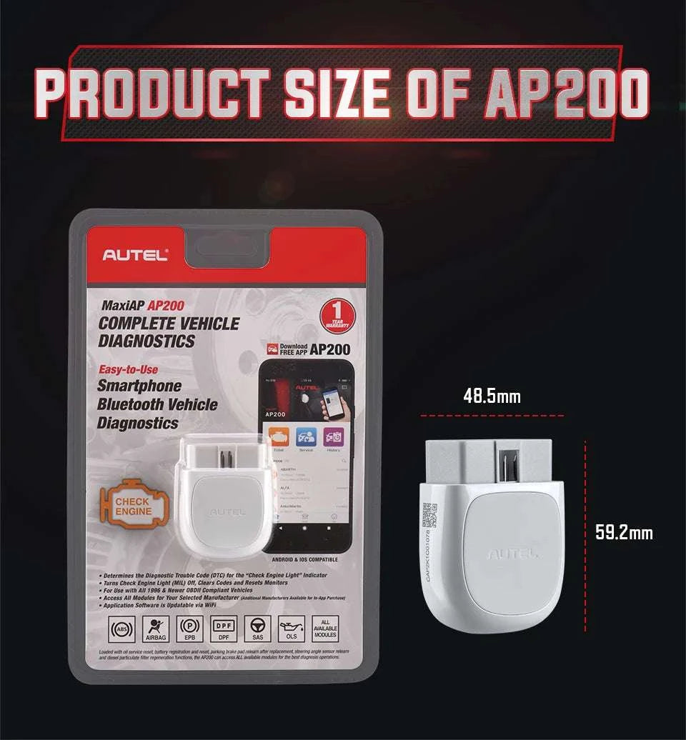 Autel AP200 Bluetooth OBD2 Scanner Full System Car Diagnostic Tool-Original / GERMANY