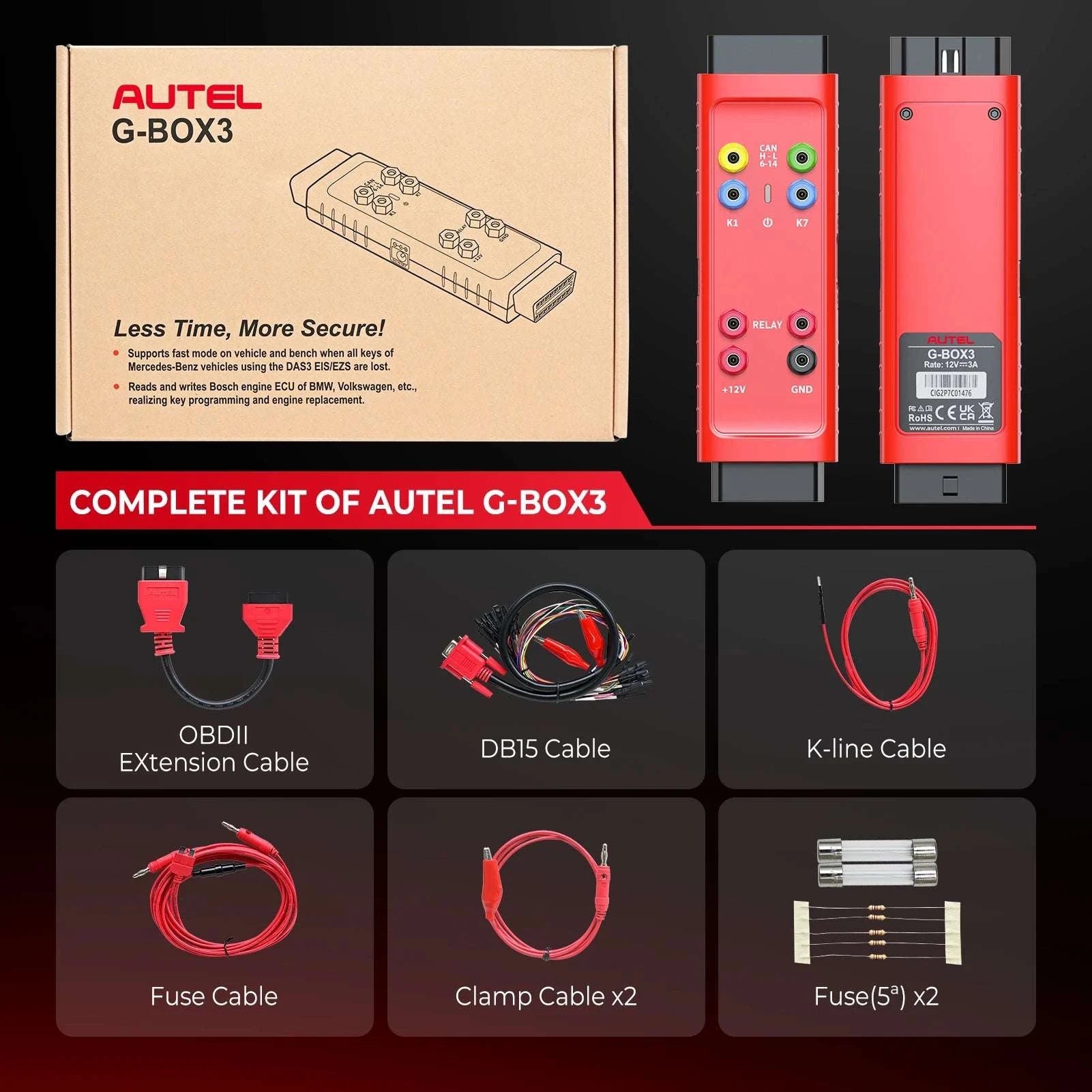 Autel G-BOX3 Key Programming Adapter for Benz BMW IM608-G-box3 / United States