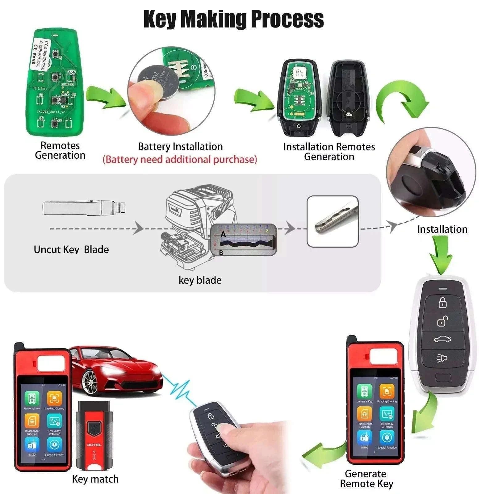 Autel IKEYAT004CL 4-Button Universal Smart Car Key for KM100-China Mainland