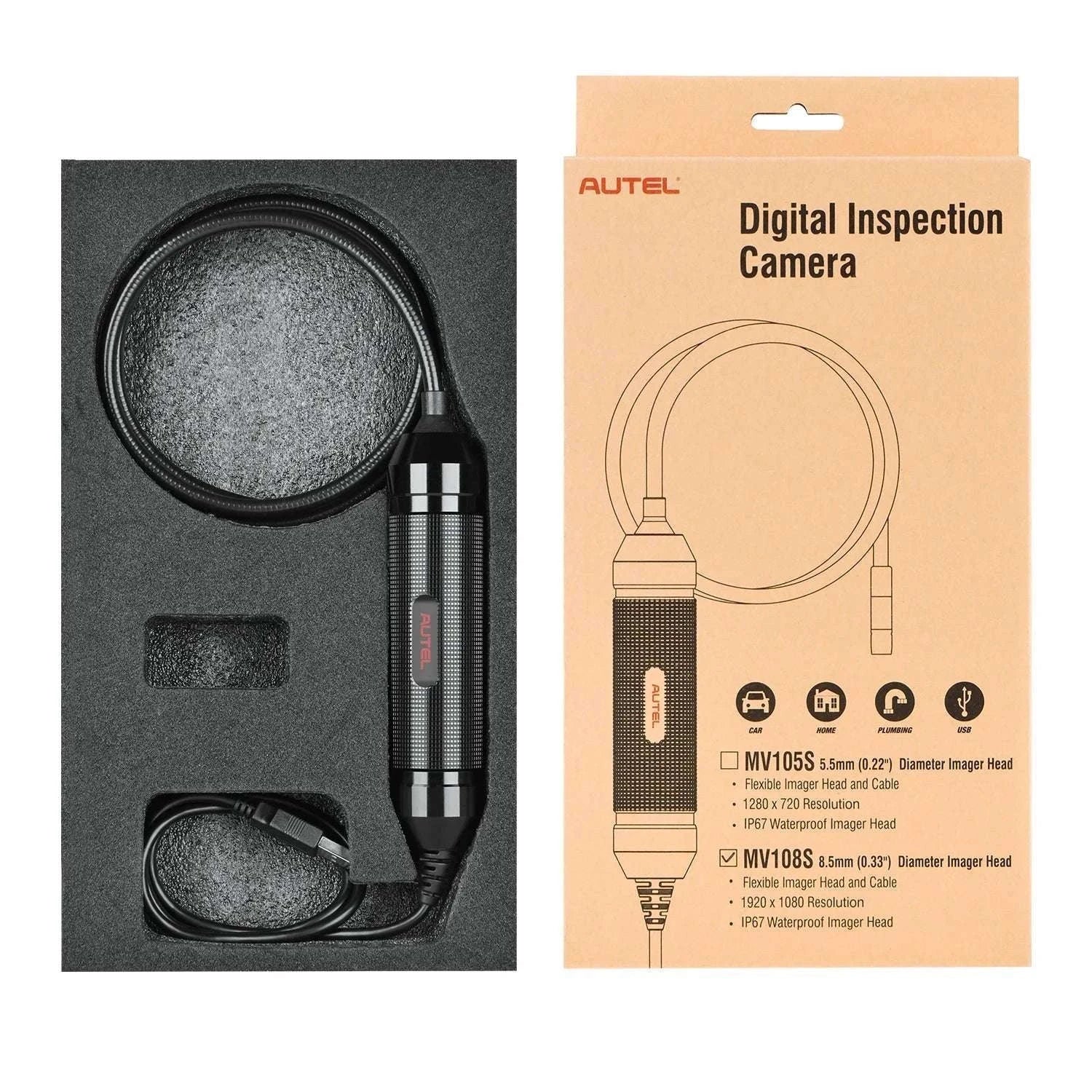 Autel MaxiVideo MV108S 1080P Inspection Camera, 8.5mm-MV108S / United States