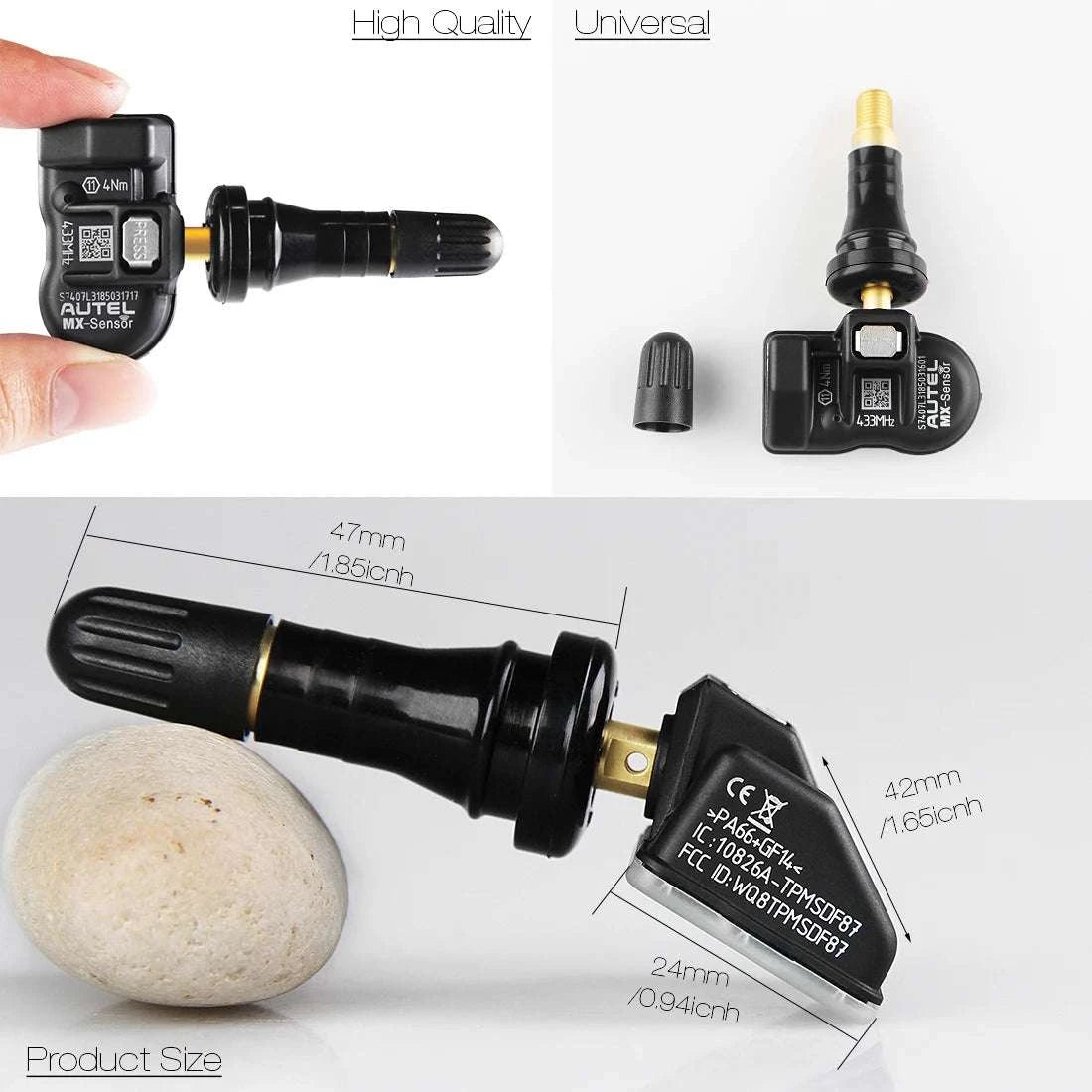 Autel MX-Sensor 2-in-1 TPMS 315MHz & 433MHz Press-In Replacement-4pcs Sensors / United States