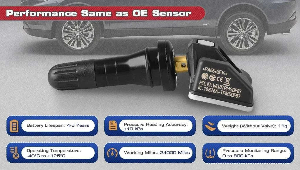 Autel MX-Sensor 2-in-1 TPMS 315MHz & 433MHz Press-In Replacement-4pcs Sensors / United States