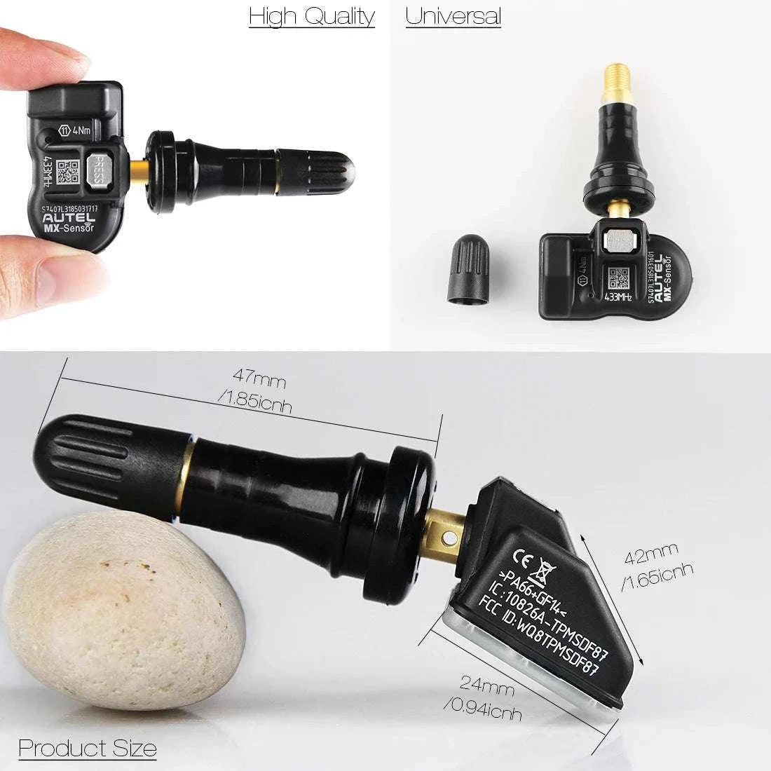 Autel MX-Sensor 2-in-1 TPMS 315MHz & 433MHz Press-In Replacement-4pcs Sensors / United States