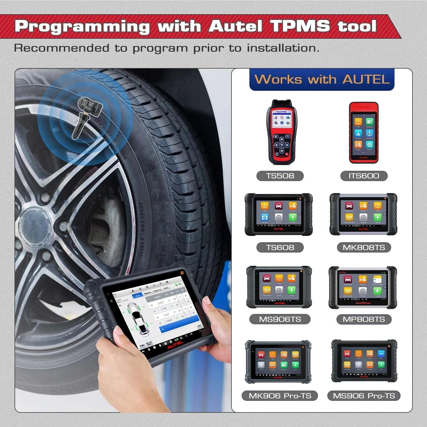 Autel MX-Sensor 2-in-1 TPMS 315MHz & 433MHz Press-In Replacement-4pcs Sensors / United States