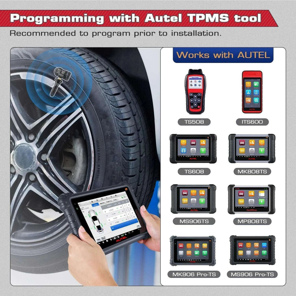 Autel MX-Sensor 2-in-1 TPMS 315MHz & 433MHz Press-In Replacement-4pcs Sensors / United States