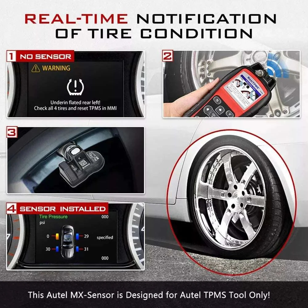 Autel MX-Sensor 2-in-1 TPMS Sensor 315MHz & 433MHz Programmable-4 rubber sensor / United States