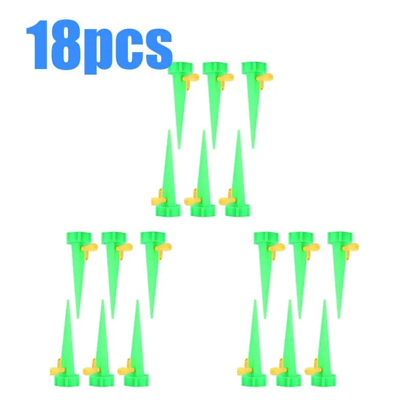 Auto Adjustable Drip Spike Watering System-6pcs Green
