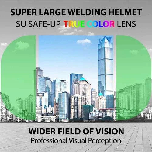 Auto-Darkening Welding Helmet 1/1/1/1 True Color 4 Sensors-UN9k Black