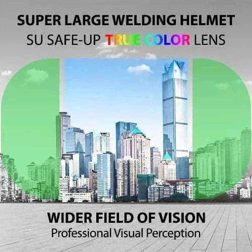 Auto-Darkening Welding Helmet 1/1/1/1 True Color 4 Sensors-UN9k Black
