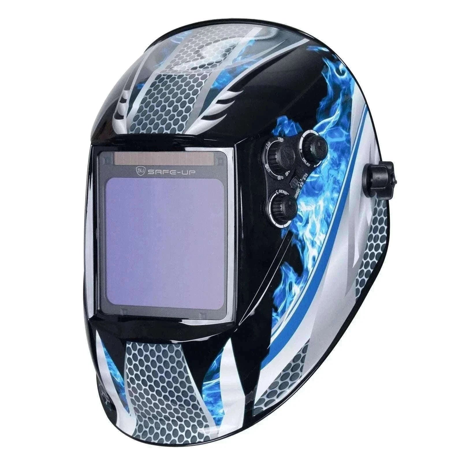 Auto-Darkening Welding Helmet 1/1/1/1 True Color 4 Sensors-UN9k Black