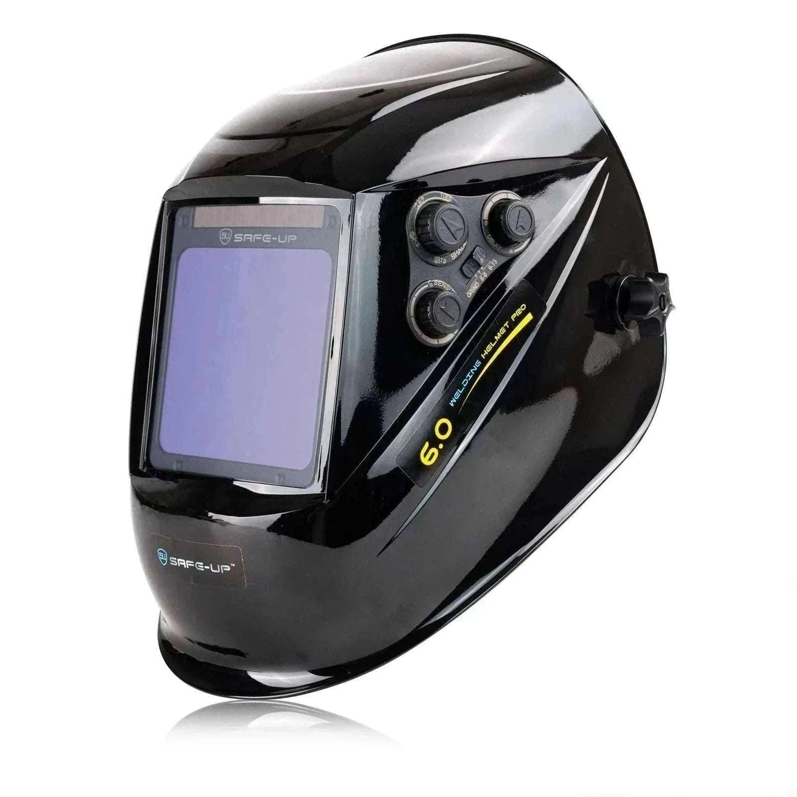 Auto-Darkening Welding Helmet 1/1/1/1 True Color 4 Sensors-UN9k Black