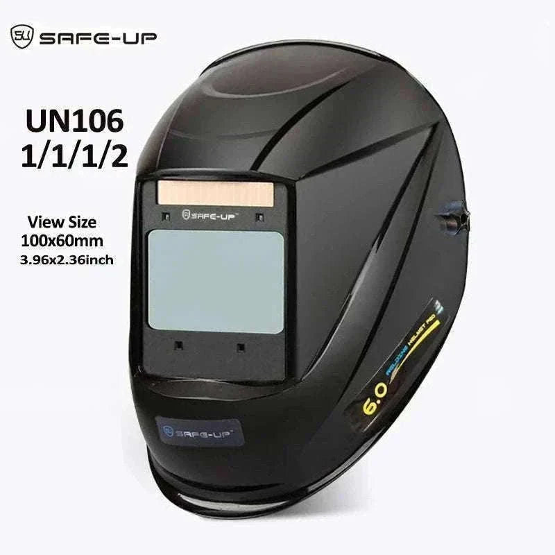 Auto-Darkening Welding Helmet 1/1/1/1 True Color 4 Sensors-UN9k Black