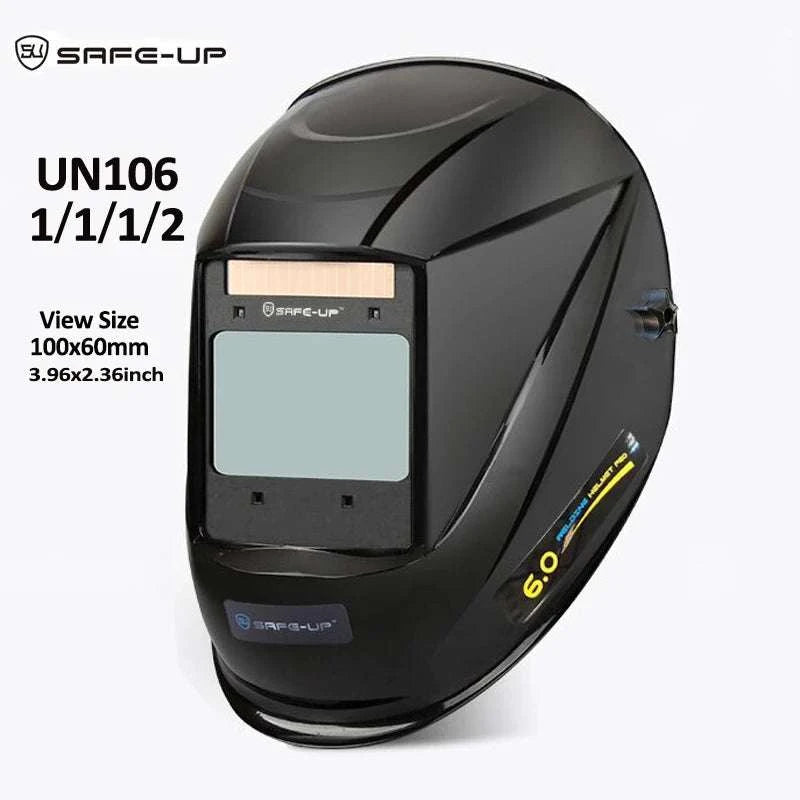 Auto-Darkening Welding Helmet 1/1/1/1 True Color 4 Sensors-UN9k Black