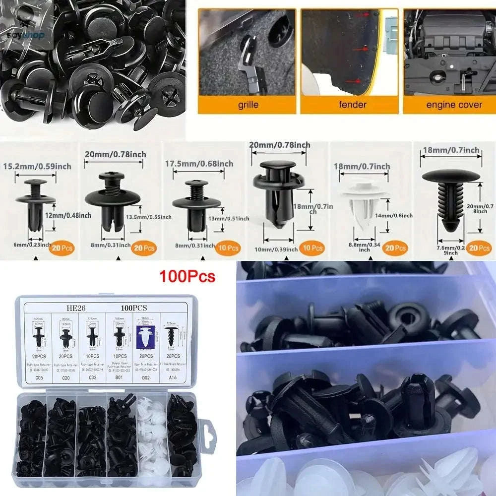 Auto Fastener Clip Mixed Car Body Push Retainer Kit-A 50Pcs(Bag) no Tool