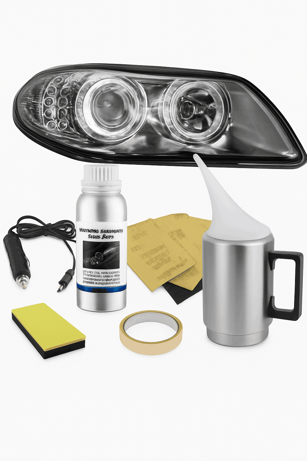 Auto Headlight Renovation Kit for Clearer Night Driving-Italy