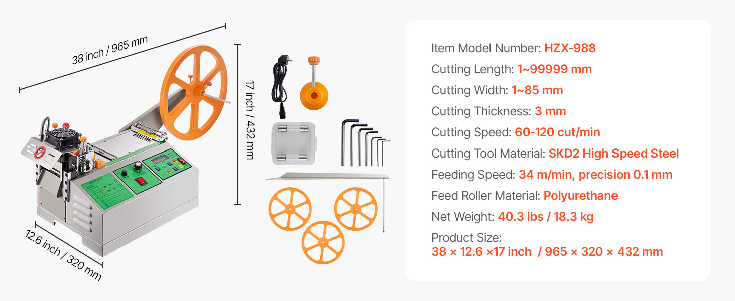 SucceBuy Automatic Webbing Cutting Machine Hot Cold Ribbon Cutting Machine with Adjustable Temperature LCD Display for Shoelaces