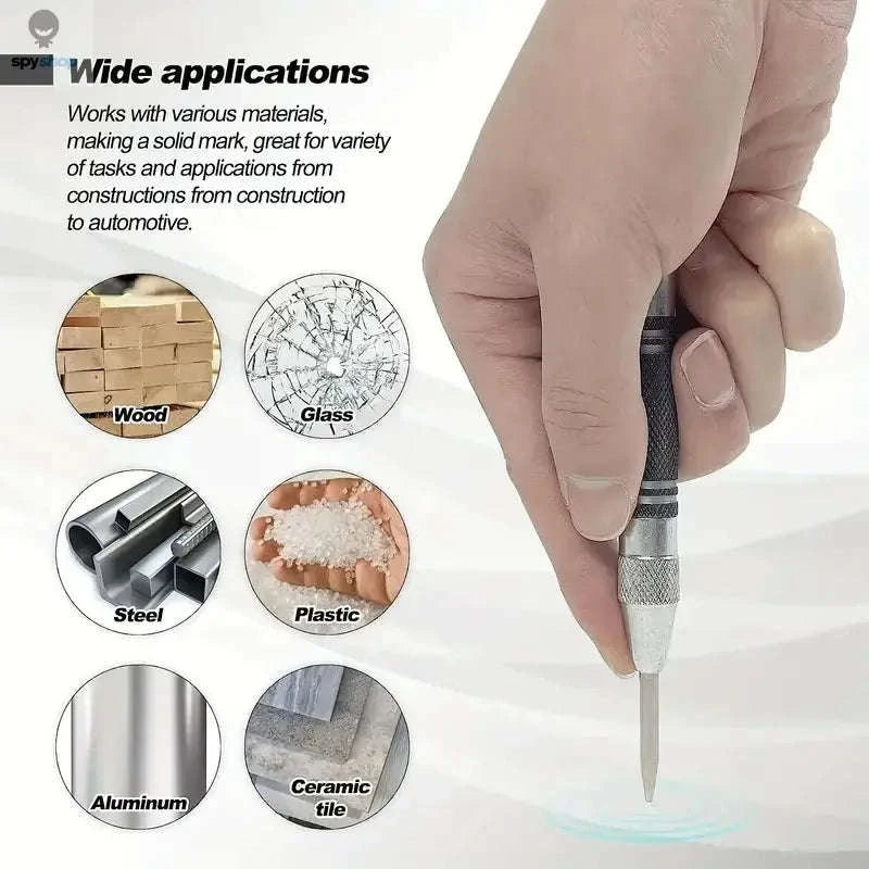 Automatic Center Punch Tool – Spring‑Loaded Precision Marking for Wood, Metal & Glass-Center Punch 2pc