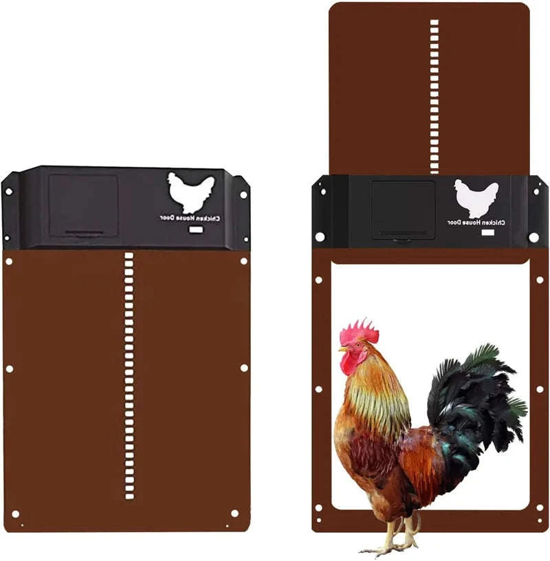 Automatic Chicken Coop Door with Light Sensor Control-Brown