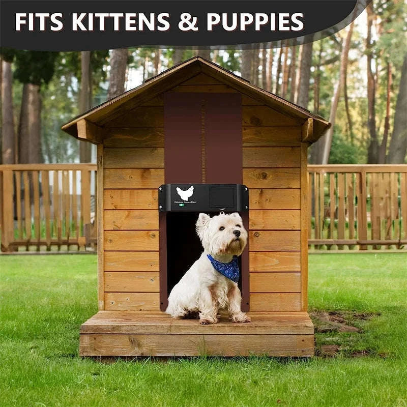 Automatic Chicken Coop Door with Light Sensor Control-Brown