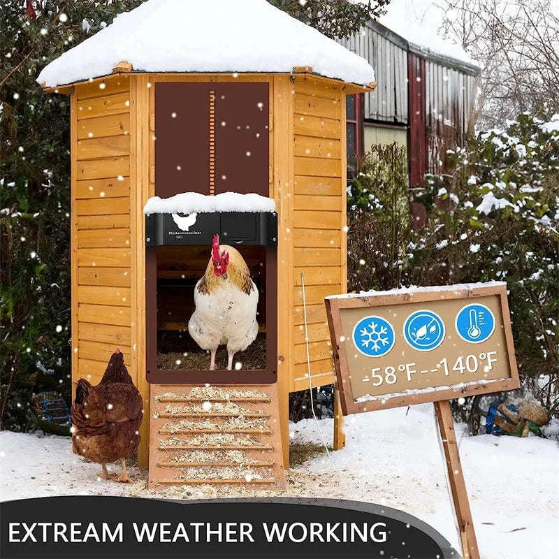 Automatic Chicken Coop Door with Light Sensor Control-Brown