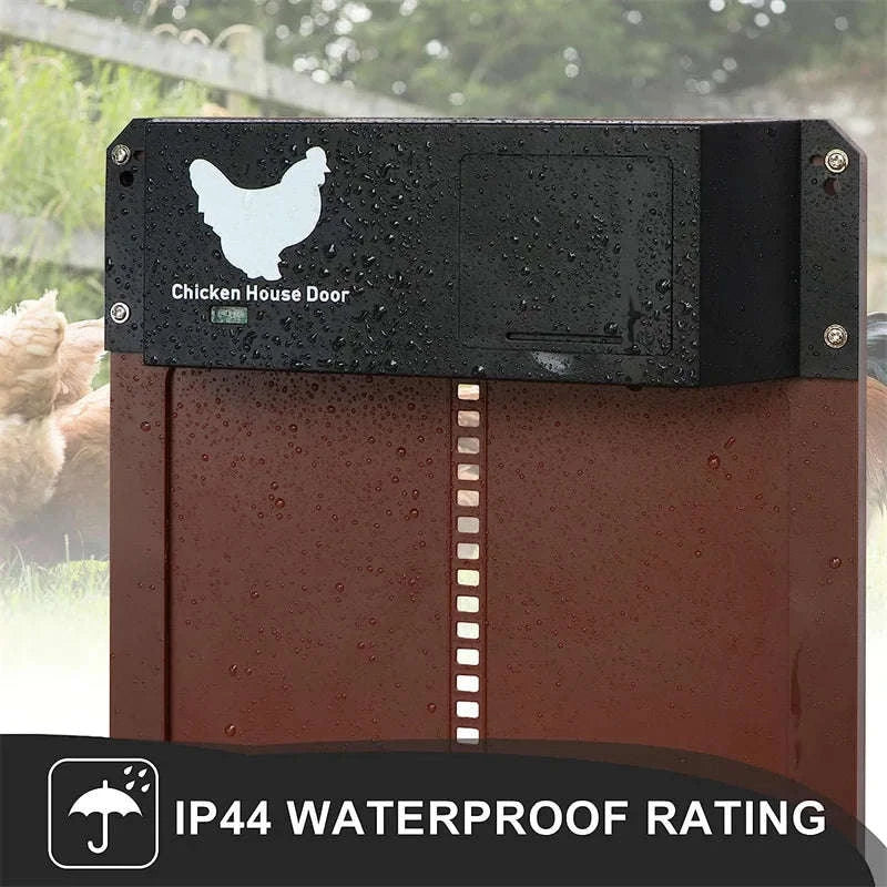 Automatic Chicken Coop Door with Light Sensor Control-Brown