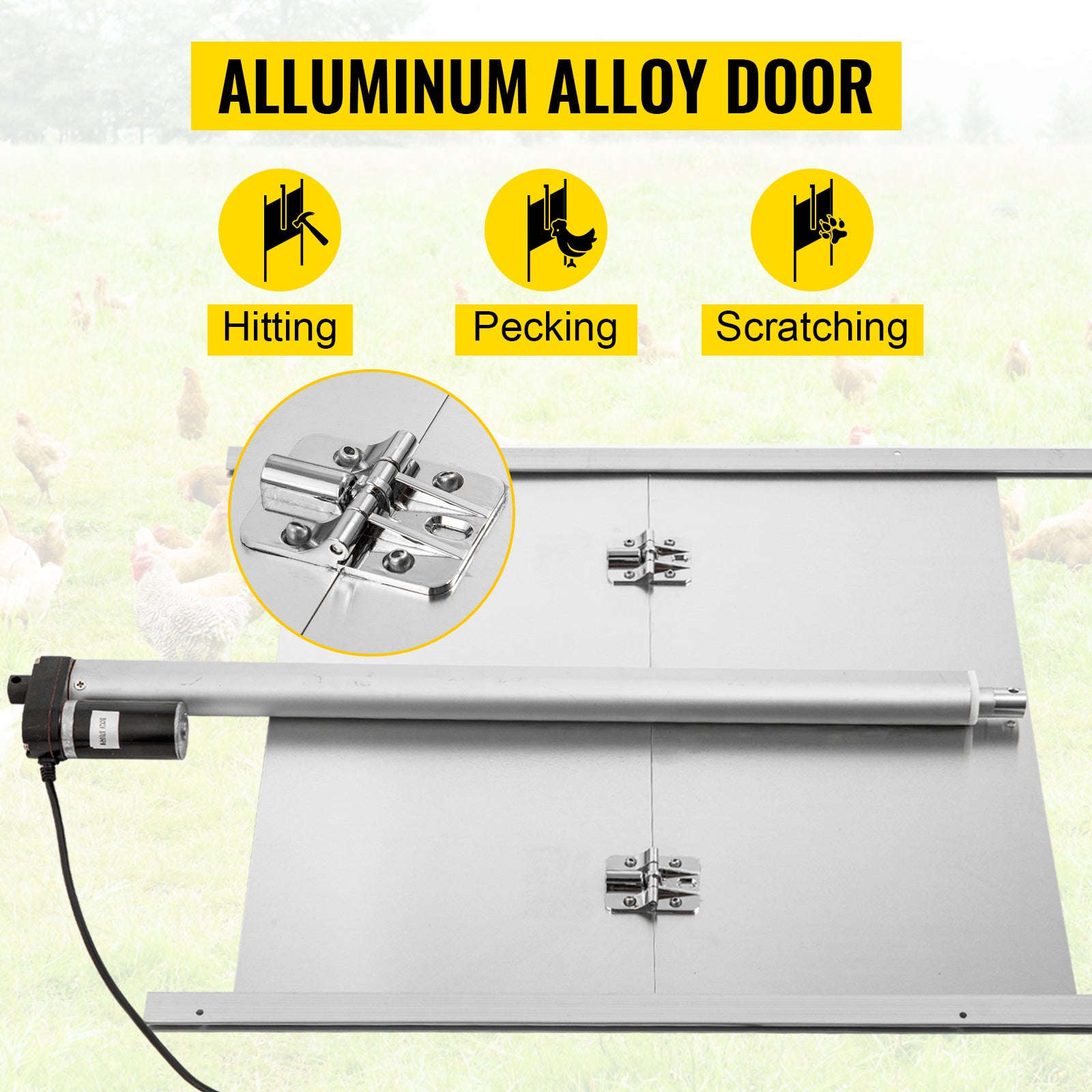 Automatic Chicken Coop Door with Timer, Light Sensor & 2 Remotes-EU plug / 11.8 x 11.8 in / france