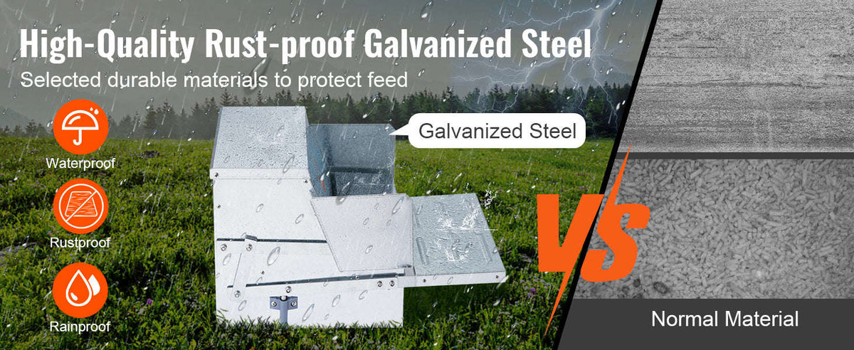 Automatic Chicken Feeder 25 lbs Capacity Galvanized Steel Poultry Feeder-25lbs / CZECH REPUBLIC