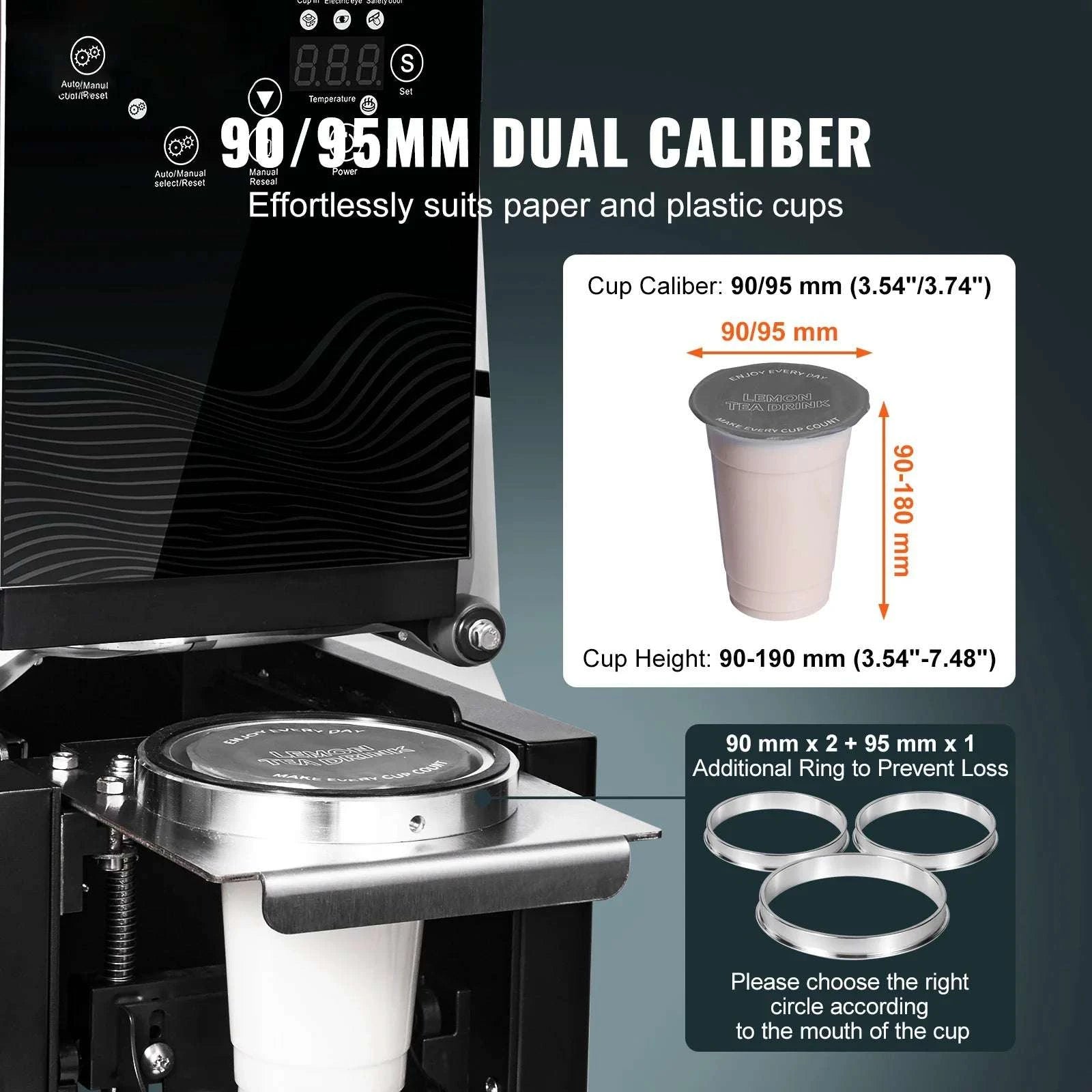 Automatic Cup Sealing Machine 500–650 Cups/H for Boba & Drinks-Black New / United States